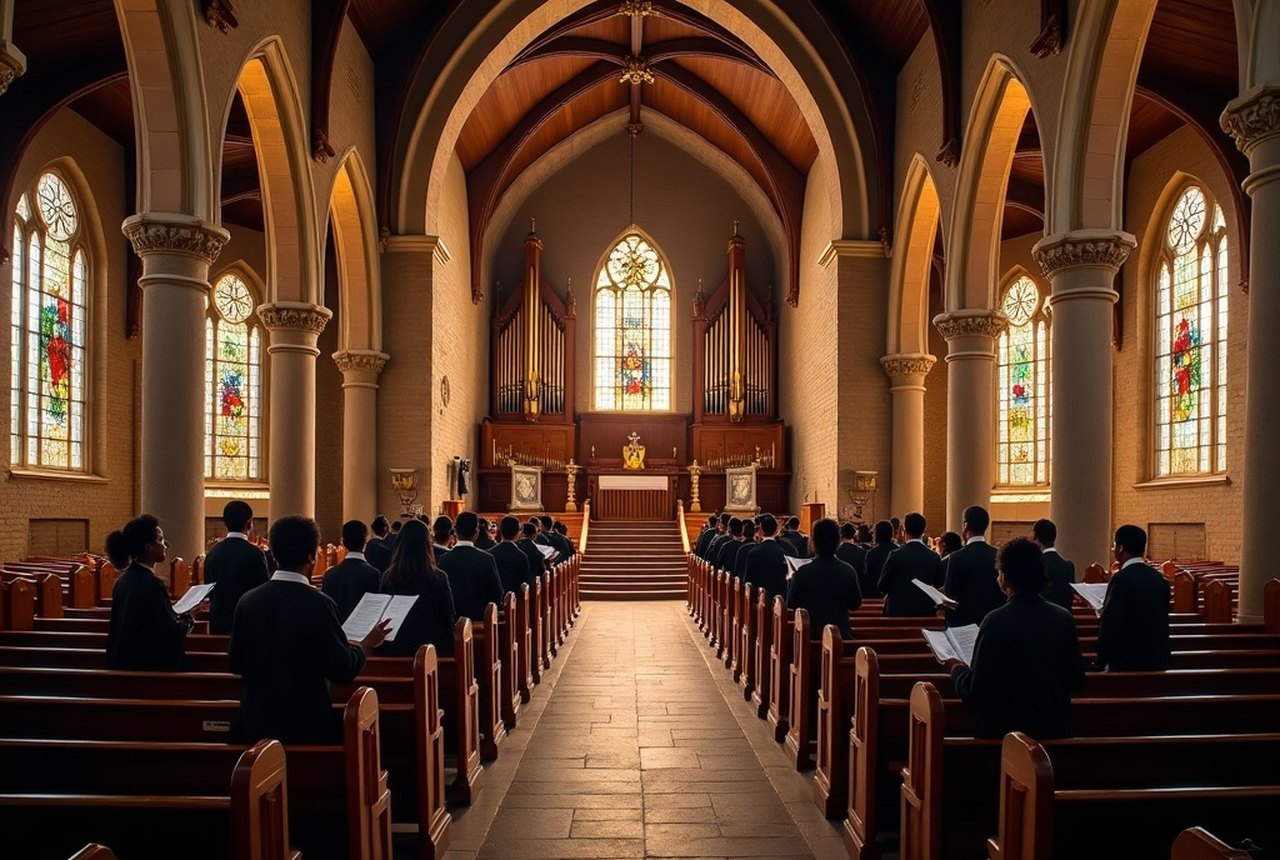 The large stone sanctuary of a large historic Black Baptist church