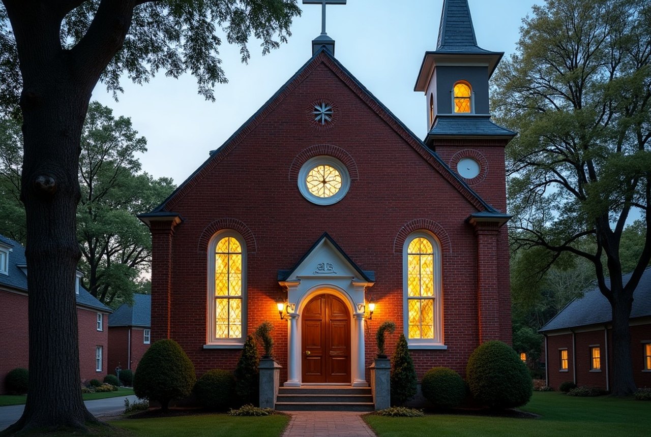 The brick facade of an early nineteenth-century African Methodist Episcopal church