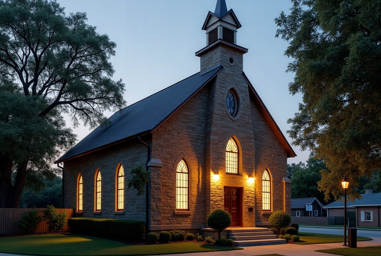 The stone exterior of a historic civil-rights-era Baptist church